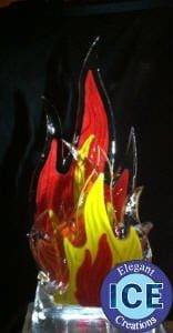 Flames Ice Sculpture with Color