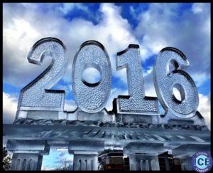 New Year 2016 on Ice Table Ice Sculpture