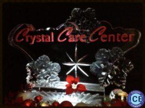 Logo with Snowflakes ice sculpture