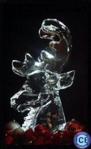Reindeer bust ice sculpture