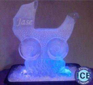 baby carriage ice sculpture