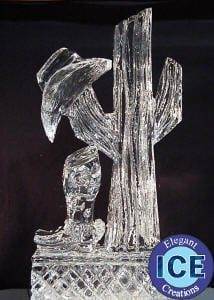 cactus with hat ice sculpture