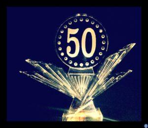 Starburst base with 50 Ice Sculpture for Birthdays and Anniversaries