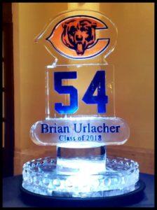 Brian Urlacher Football Hall of Fame Logo on Round Ice Table