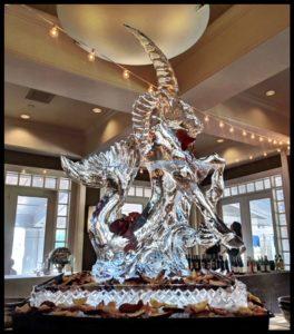 Mythical seahorse on seafood table 3 blocks